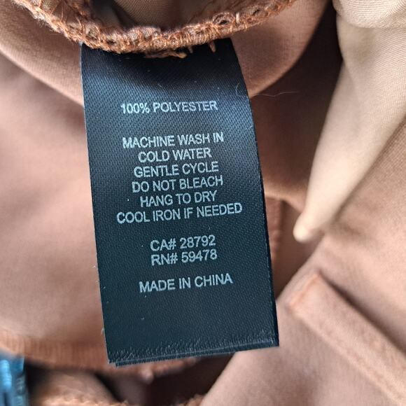 CYNTHIA ROWLEY Brown Pleated High Waisted Wide Leg Trouser Pant Size 10 Fall - Picture 7 of 7